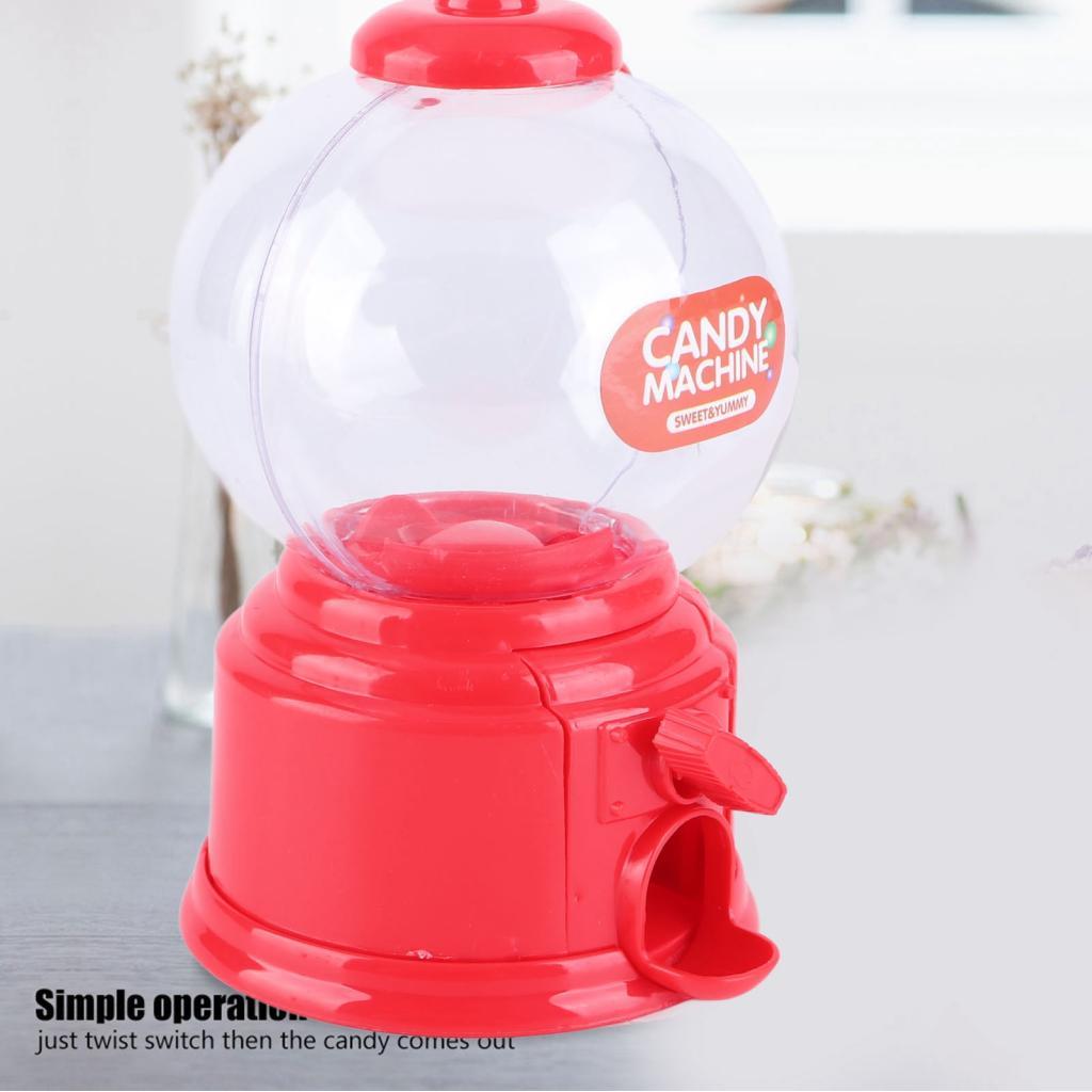 Keaostore Fdit เครื่องลูกอมเด็กแบบพกพาพลาสติก Mini Gumballs Dispenser เด็กอนุบาลสีแดง)