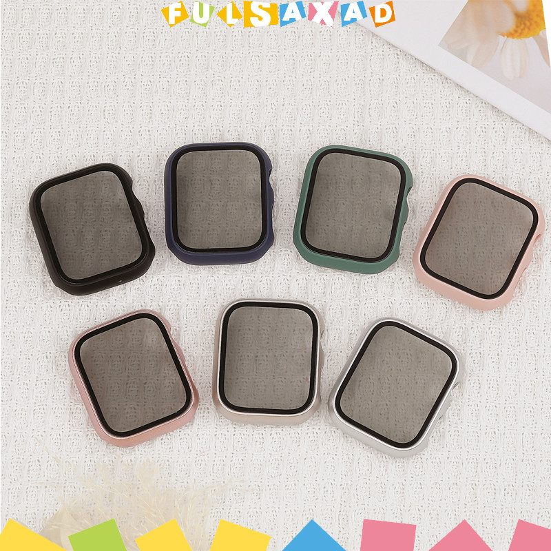 กระจกโค้กด้าน เคสพีซีแบบไม่เปิดเผย for Apple Watch Ultra/SE 3 2 IWatch Series 11 10 9 8 7 6 5 49 46 45 44 42 41 40 38mm