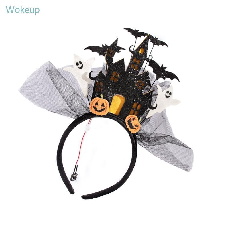 WOKE Light Up ปราสาทผีสิง Hairband เทศกาลเครื่องประดับผมสําหรับงานฮาโลวีน