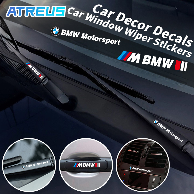 2/4ชิ้น BMW สติ๊กเกอร์ปัดน้ําฝนรถยนต์ สติกเกอร์ที่ปัดน้ำฝน ที่ปัดน้ำฝนรถยนต์ สติ๊กเกอร์ สติ๊กเกอร์ ต