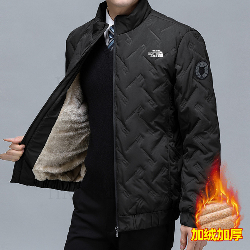 【COD】TNFเสื้อแจ็คเก็ตกันหนาวสำหรับผู้ชาย ทำจากผ้าฝ้าย บุด้วยขนเป็ด คอปกตั้ง ทรงเบสบอล กันลมและกันน้ำ