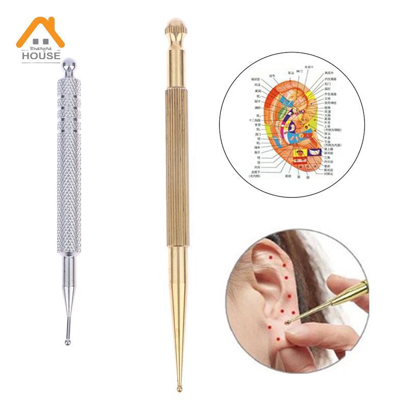 ZN เครื่องมือนวดกดจุดบนใบหน้า Retractable การฝังเข็มปากกา Double Headed Spring Ear Care เครื่องมือ P