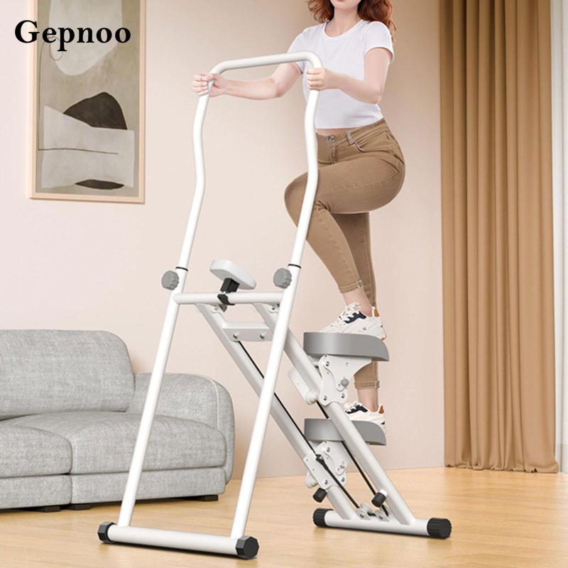 Gepnoo แนวตั้ง Climber Home Stepper อุปกรณ์ Nonslip Strength Training เครื่องปีนเขาแบบปรับได้สําหรับ