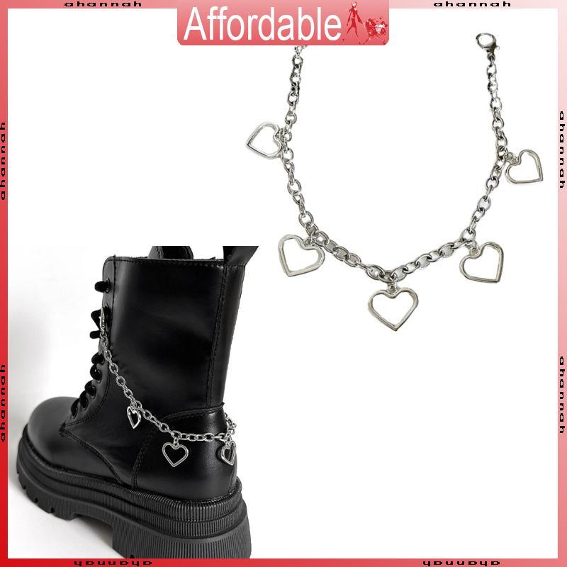 รองเท้าผ้าใบหัวเข็มขัดสไตล์ Y2K AH ออกแบบ Hollow Star พร้อมสายคล้องคอแบบโซ่Martins