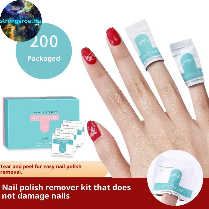 Strongaroetrtu Gel Polish Remover Wipes ทําความสะอาดเล็บ Wipes Polish Remover แผ่นกระดาษเล็บทําความส