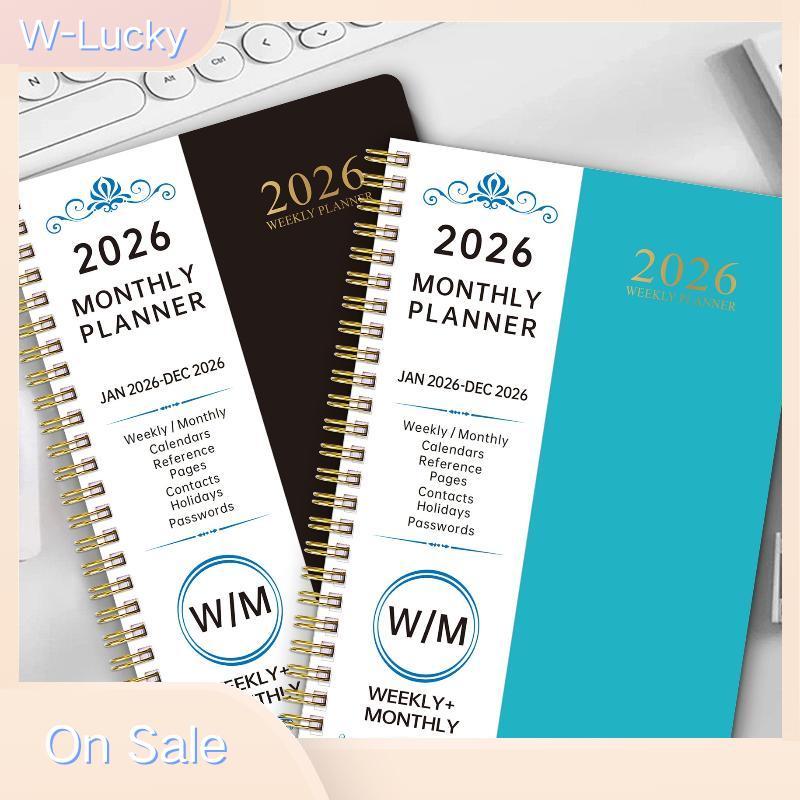 W-Lucky 2026 Planner Notebook พร้อมแท็ก Coil A5 ขนาด 365 วันไดอารี่ Office Work Planner Schedule Not
