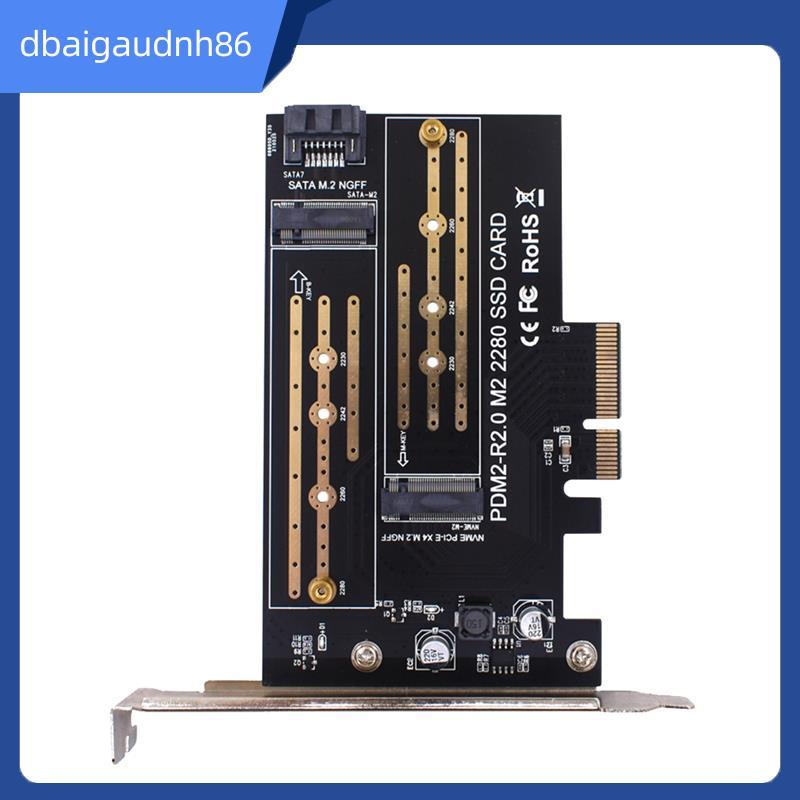 READY STOCK1 ชิ้น Dual M.2 NVME ถึง Pcie 4X M2 SSD อะแดปเตอร์ B/M Key รองรับ PCI Express 3.0 2230-22