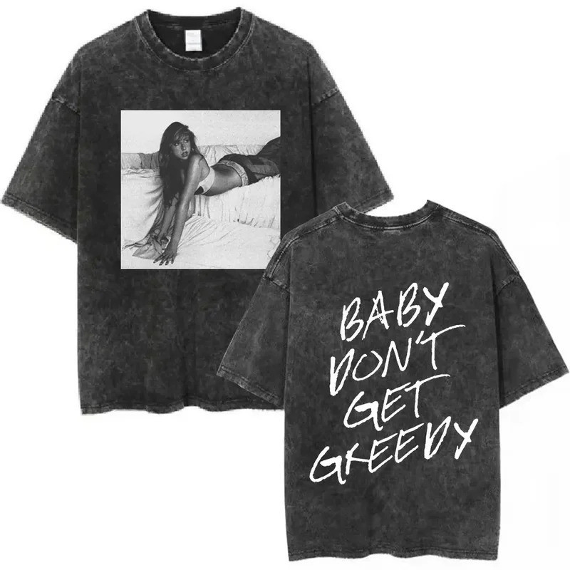 ทีเชิ้ต Tate Mcrae Greedy Album Tour Merch สำหรับผู้ชายและผู้หญิง แฟชั่นวินเทจ แขนสั้น ขนาดใหญ่ 100%