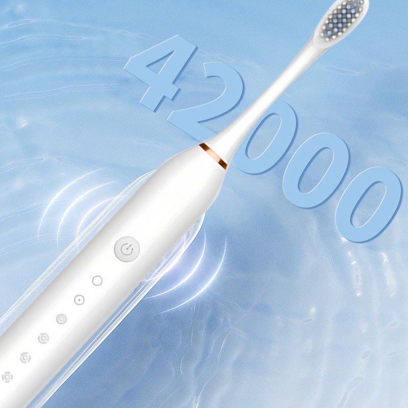 แปรงสีฟันไฟฟ้า ชาร์จด้วยUSB กันน้ำ อัลตราโซนิค แถมหัวแปลงอีก2หัว แปรงได้สะอาด ดีต่อเหงือกและฟัน - รูปที่ 2