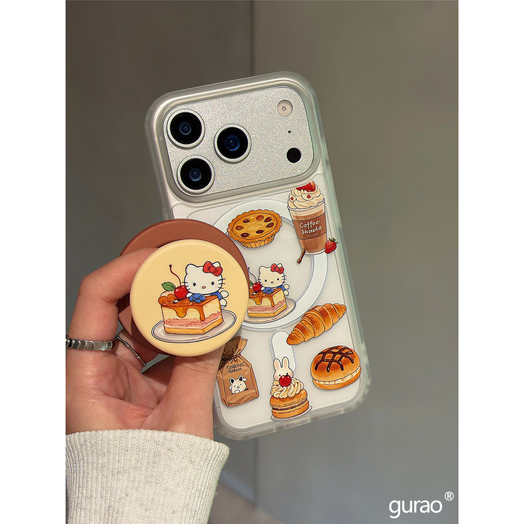 ญี่ปุ่นการ์ตูนเกาหลีน่ารักขนมแมววงเล็บแม่เหล็กSamsung A35 A55 S23 S24 S25 FE Ultraเคสโทรศัพท์S23FEกั
