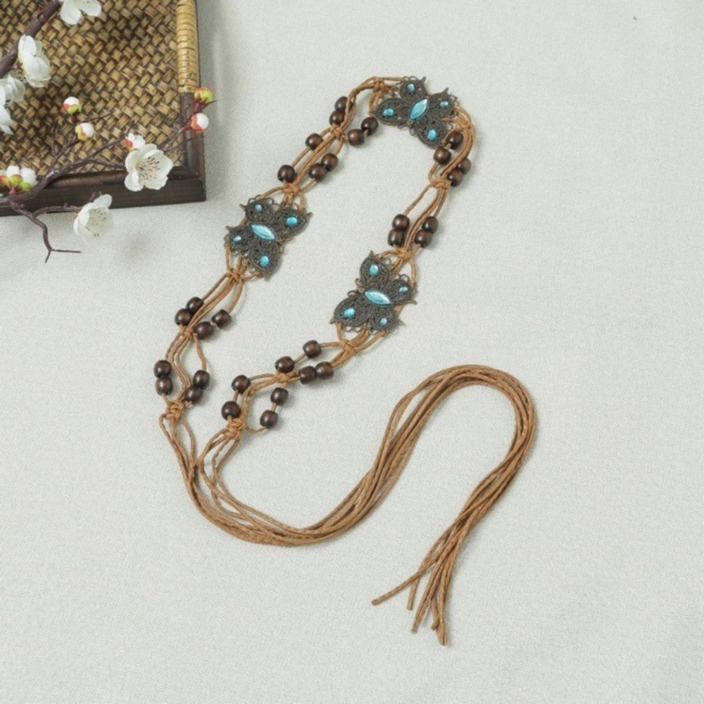 พร้อมส่ง! เข็มขัดโบฮีเมียน วินเทจ สายคาดเอว Belt bohemians เอวอุปกรณ์เสริมตกแต่ง  เครื่องประดับแฟชั่นผู้หญิง - รูปที่ 5