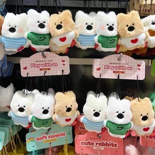 พวงกุญแจ Plush Three Puppies Series - อุปกรณ์เสริมพวงกุญแจกระเป๋าเป้สะพายหลัง