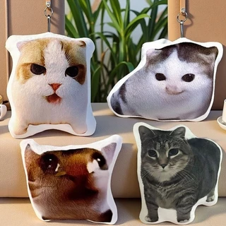 น่ารัก Meme Cat Plush พวงกุญแจเสียงแมวตลก Oiiaioooiai Diy สติ๊กเกอร์ตกแต่ง