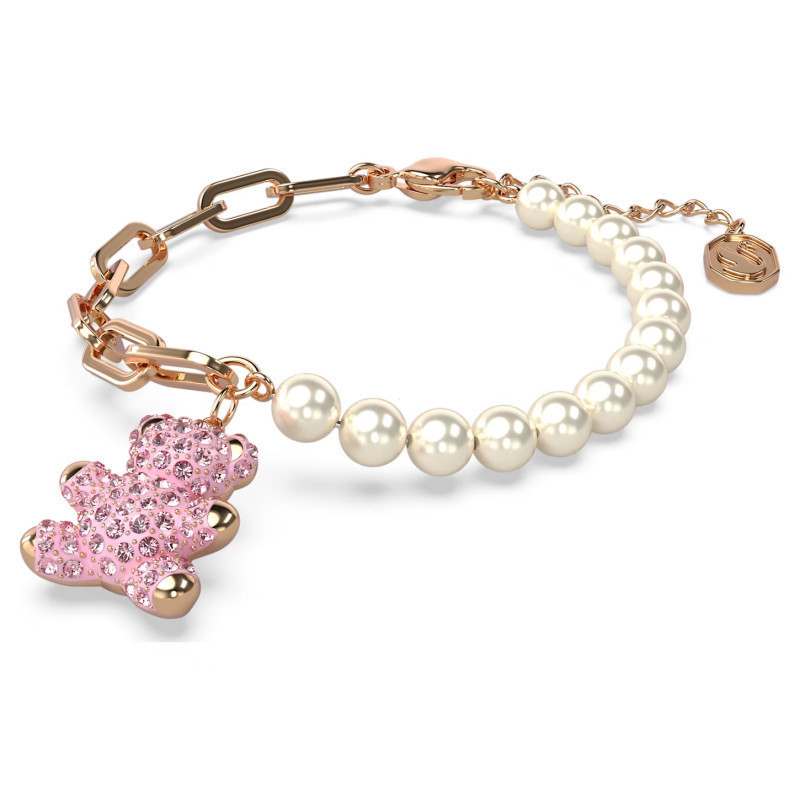 SWAROVSKI สร้อยข้อมือเพื่อผู้หญิง สีชมพูประดับตุ๊กตาหมี และเพชรเงินแท้ ส925 (พร้อมกล่อง) ราคา ถูกที่สุด ดีลบีเคเค แกลเลอรีภาพที่ 4