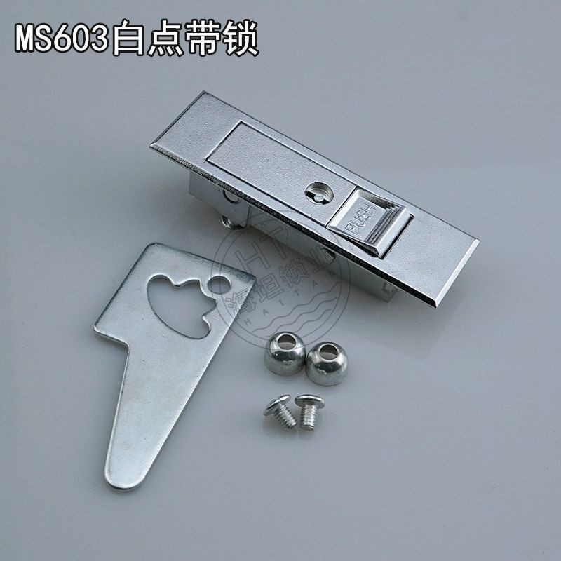 MS603 Fire Box Flat Bounce Lock MS507 กล่องไฟฟ้ากลล็อคปุ่มล็อคสแตนเลส Push Type Self-Locking Buckle