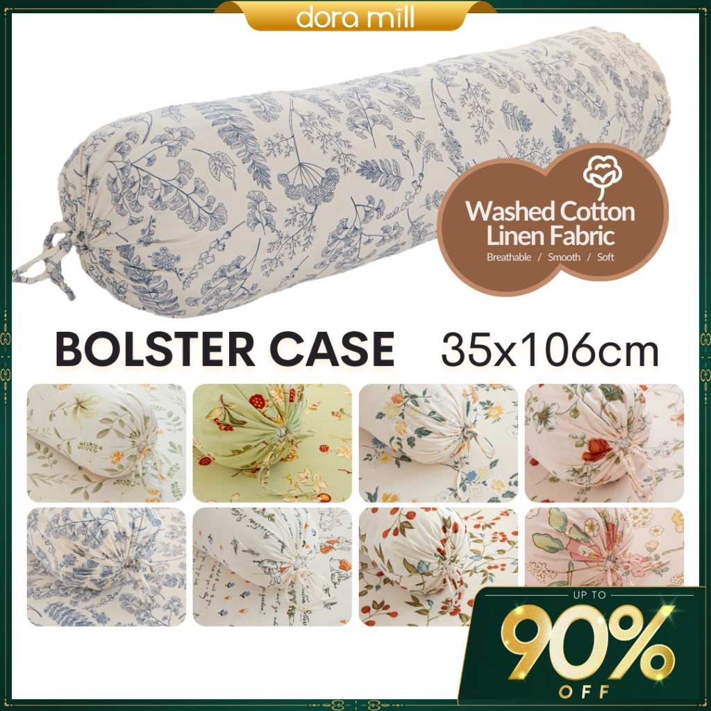 DORAMILL ปลอกหมอนข้าง Sarung Bantal Peluk 100% ล้างผ้าฝ้ายผ้าลินินวัสดุเกรด A DASB