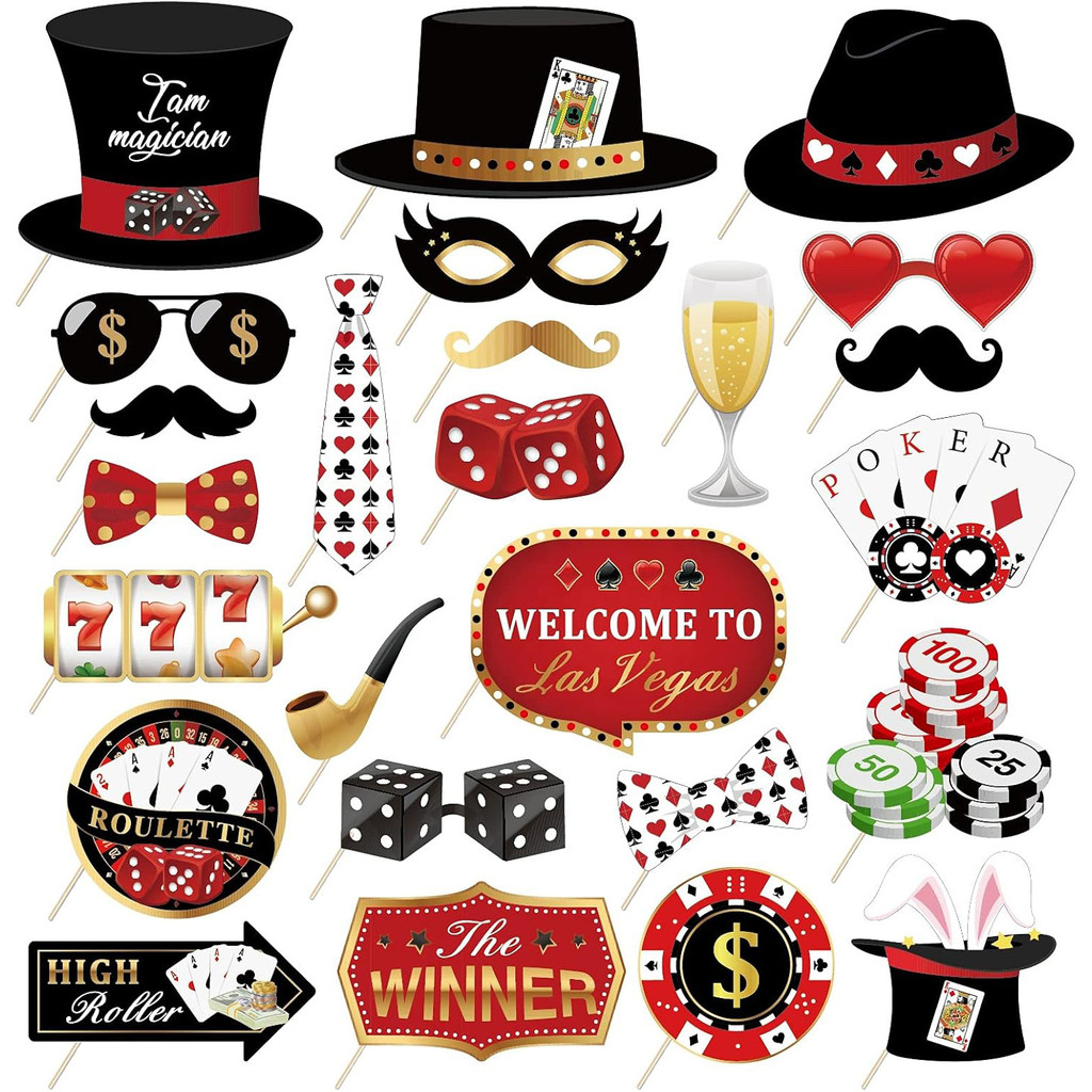 Poker Night Las Vegas Poker Birthday Party Casino Playing Card Set Photo Props mibai.th20260126