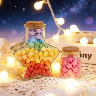 Star Shaped Transparent Wishing Bottle Lucky Star Paper Pent…