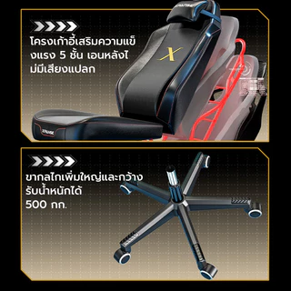 Xpanse Ares ระบบรองรับหลังรูปตัว S เก้าอี้เกมมิ่ง ที่วางแขนปรับระดับได้แบบกลไก5D วัสดุหนังวัว ทนทาน ไม่รู้สึกอึดอัดแม้จะนั่งเป็นเวลานาน เก้าอี้คอม gaming chair