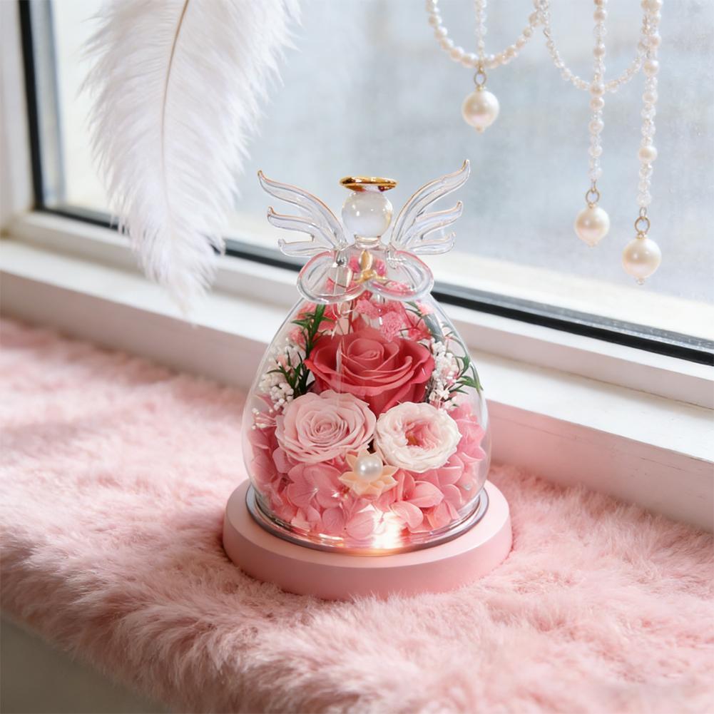 กุหลาบดอกไม้นิรันดร์ช่อดอกไม้นางฟ้าแก้วดอกไม้ปกนิรันดร์การตรวจสอบสัญลักษณ์ของ W0j1