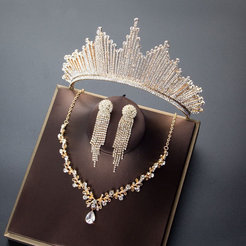 新娘奢华婚纱皇冠头饰结婚礼服礼十八岁生日公主王冠发饰1.28Bridal Luxurious Wedd Dress Crown Headpiece Wedd Gown 18th Birthday Pr