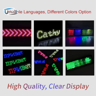 บลูทูธ LED Digital Badge USB ชาร์จ DIY ป้ายชื่อตั้งโปรแกรมได้หลายภาษาทนทาน Scrolling LED แท็กโมดูลป้าย