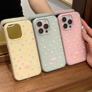 🔥MUDA🔥จุดสีเคสโทรศัพท์สําหรับ iPhone 11ProMax 17 12Pro 13 14 15Pro Max 13 11 16Pro เคส หญิงคนรักเพื่อนฝาครอบโทรศัพท์