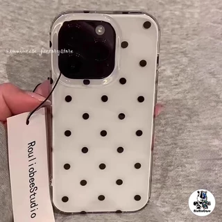 โปร่งใส จัดส่งจากประเทศไทย เคสจุดคลื่นสีดํา for iPhone เคสไอโฟน 11 12 13 14 17 15 16 PLUS PRO MAX X XS MAX XR 7/8PLUS