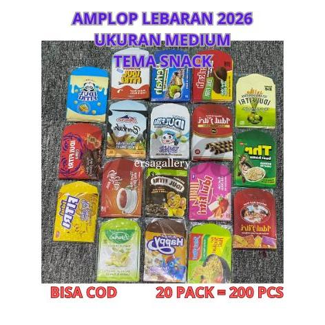 (20 แพ็ค = คอนเทนติส 200 ชิ้น) EID AL-FITR ENVELOPE UK MEDIUM SNACK THEME