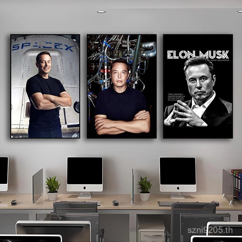 การบินมัสค์มัสค์มัสค์ Enterprise Home Emman ภาพวาดคนดัง elon musk สํานักงานภาพวาดตกแต่งยาว N5HM
