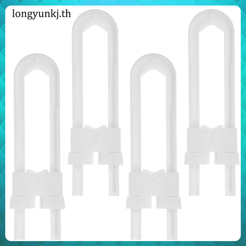 🧂 4Pcs ตัวล็อกประตูตู้วัสดุ ABS สีขาว ขนาด 7.1x2.0x0.4นิ้ว สำหรับความปลอดภัยในบ้าน