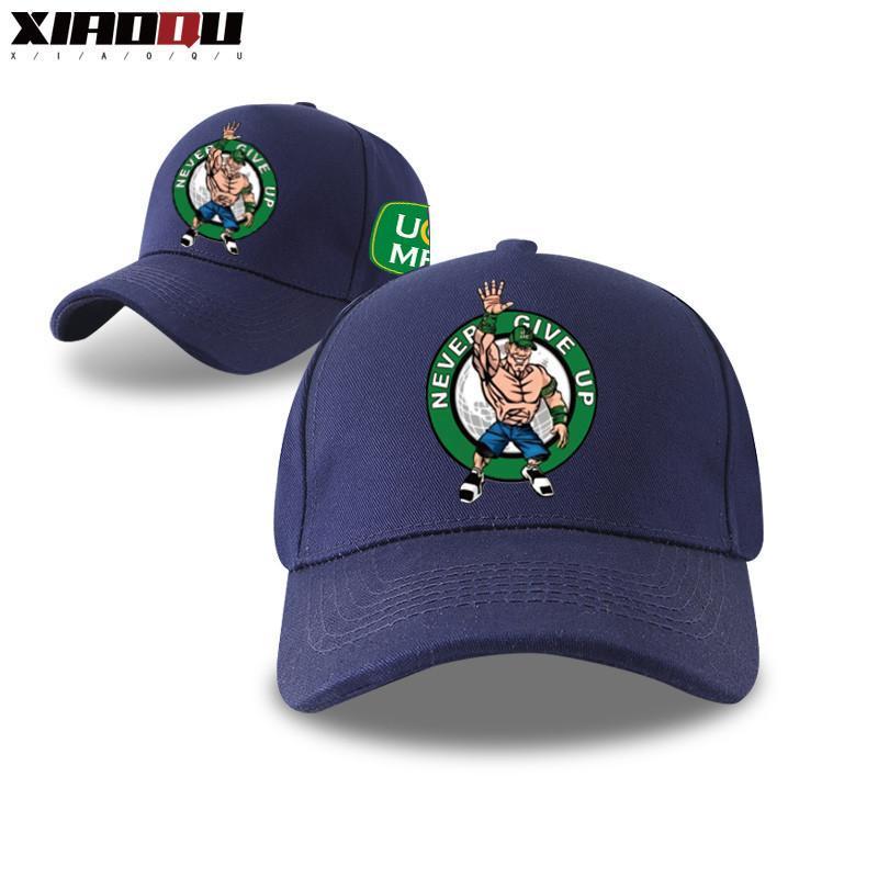 พร้อมสต็อก WWE Wrestling รอบ John Cena พิมพ์หมวกลิ้นเป็ดสําหรับผู้ชายและผู้หญิงหมวกกันแดดเบสบอลแบบสบ