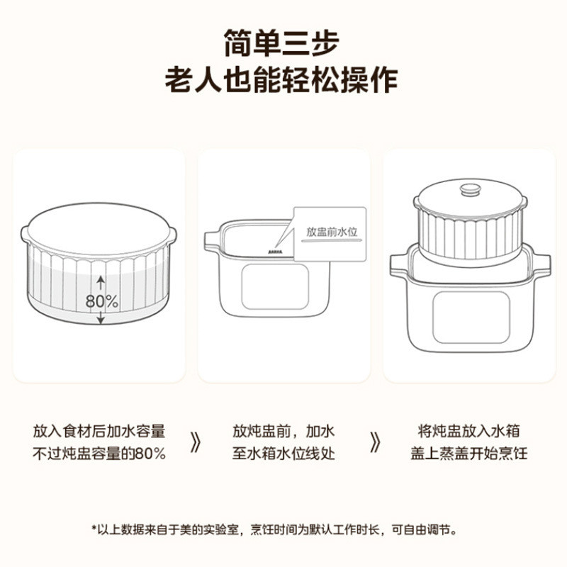 หม้อตุ๋นไฟฟ้า Midea ถ้วยตุ๋นไฟฟ้า เครื่องนึ่งไฟฟ้า หม้อปรุงอาหารไฟฟ้า หม้อซุป หม้อตุ๋น เครื่องแยกน้ำ