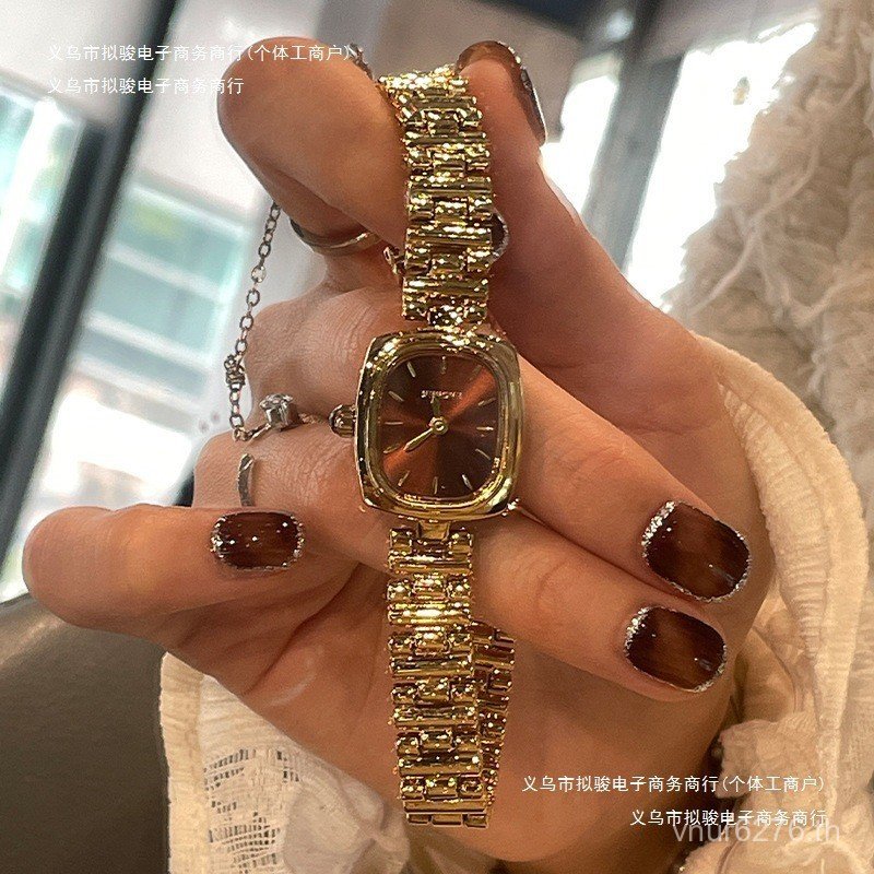 นาฬิกาผู้หญิงLuxury Light 2024 Gold Niche Handผู้หญิง 9F9N