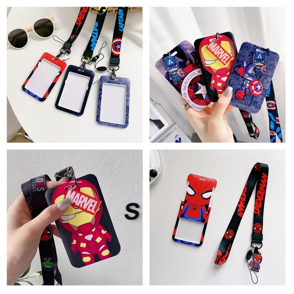 idud Card Holder สําหรับการ์ด Badge Pass นักเรียน Meal Card ฝาครอบป้องกัน Superhero Id Card Holder M