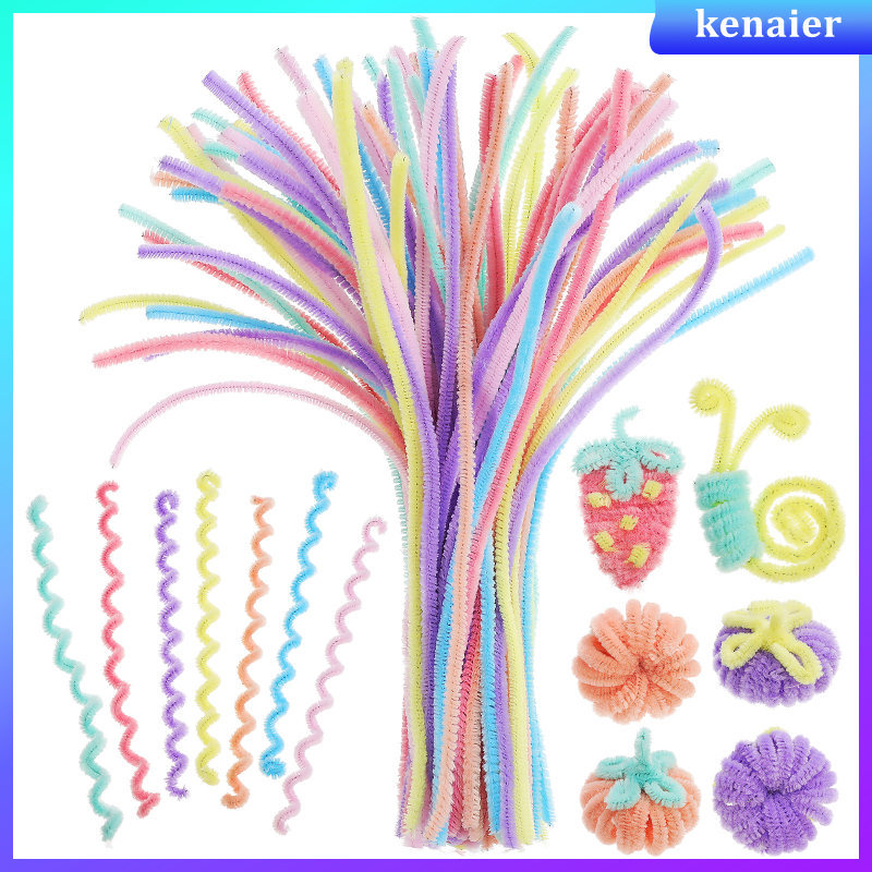 ทําความสะอาดบางหัตถกรรม Chenille Stem Pipe Cleaners ตกแต่งที่มีสีสัน kenaier
