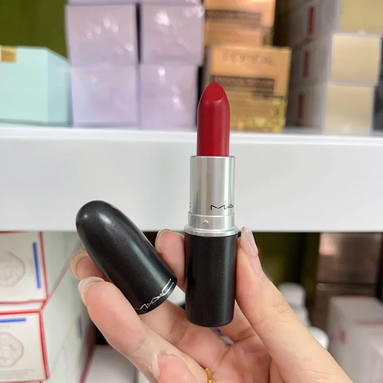 MAC/Meike mac707 #ruby Woo Euro Mist ลิปสติกยืดหยุ่น Matte White Retro Matte Red