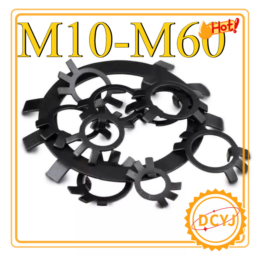 ปะเก็นตรวจสอบสีดําหยุดปะเก็นเหล็กสีดําหกกรงเล็บกษัตริย์ล็อคแผ่น M10-M60 DCYJ-MB