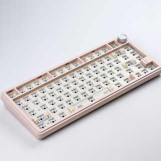 Maorbeng M75 สีขาวสีชมพูคีย์บอร์ด 75% เค้าโครงสามโหมดชุดเครื…
