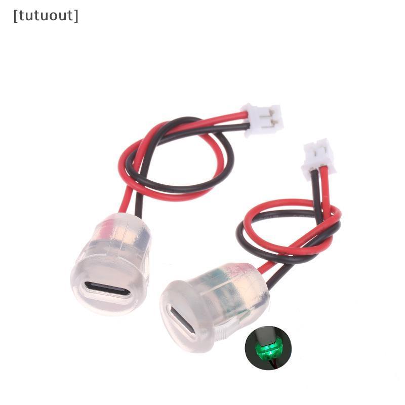[tuout] 1/3/5 ชิ้น Type C หญิง Soet Ja Connectors กันน้ํา 2 สายผมเปียพร้อมไฟ LED 3A 5V Fast Charger 