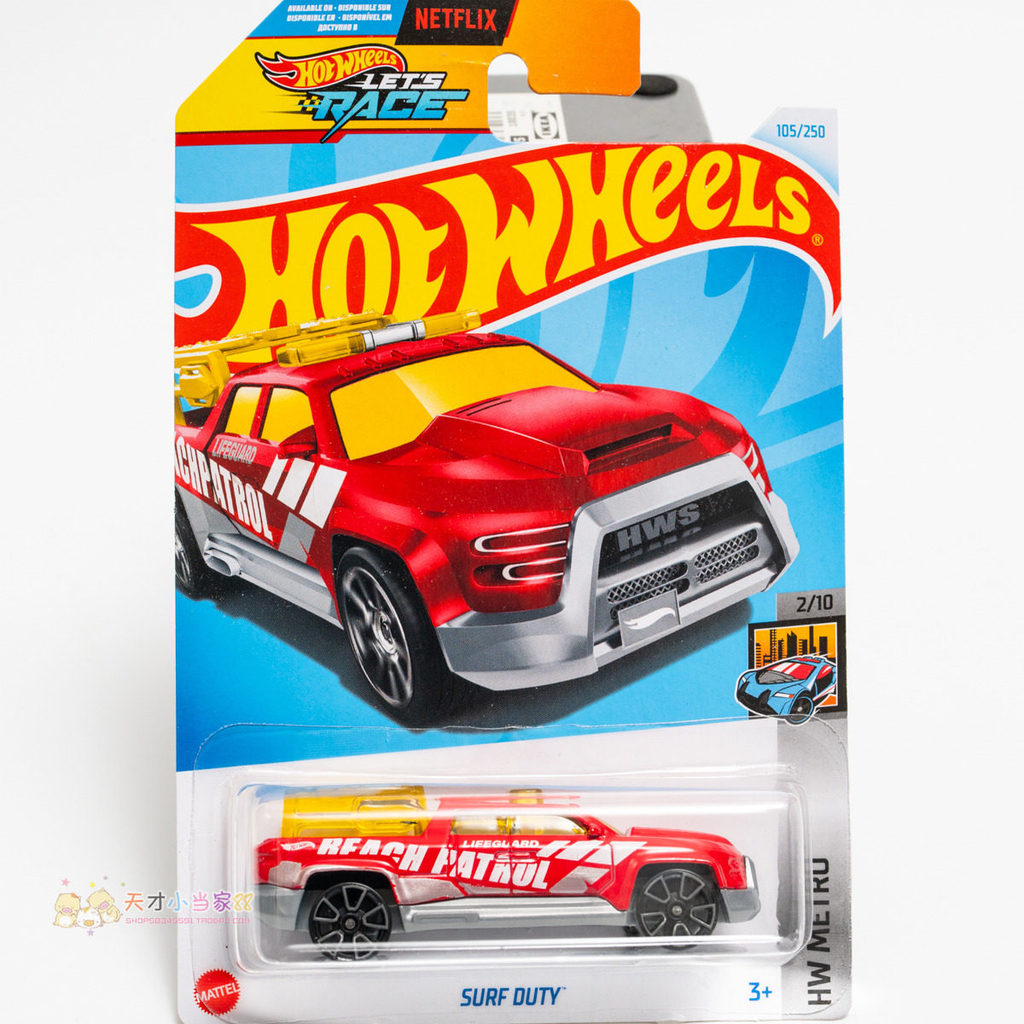 เลขที่. 105 SURF DUTY Red Hot Wheels HW METRO Series 24K
