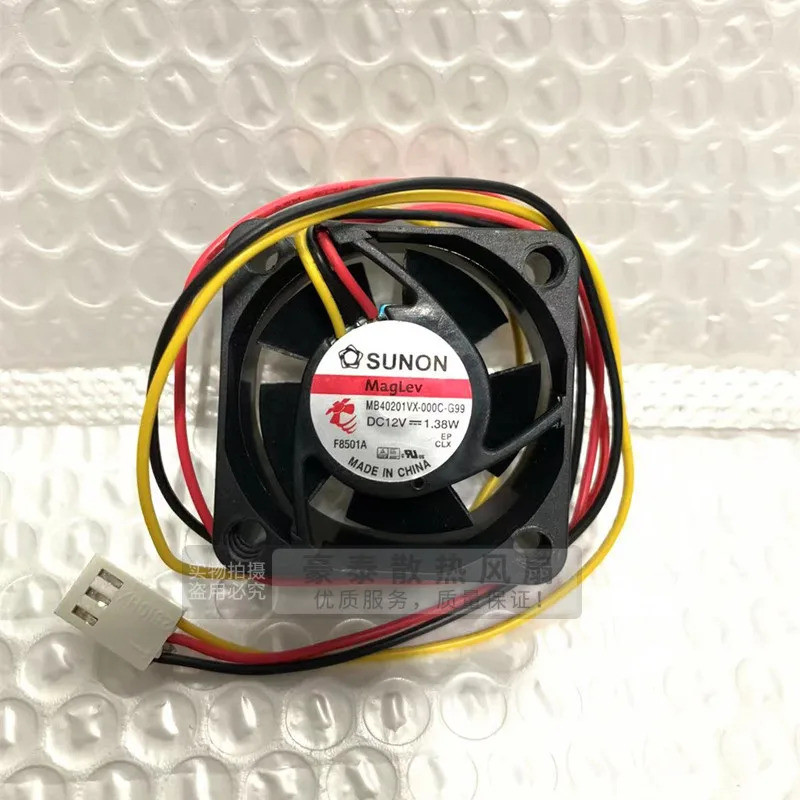 SUNON MB40201VX-000C-G99 DC 12V 1.38W 3 สาย 40X40X20mm พัดลมระบายความร้อน