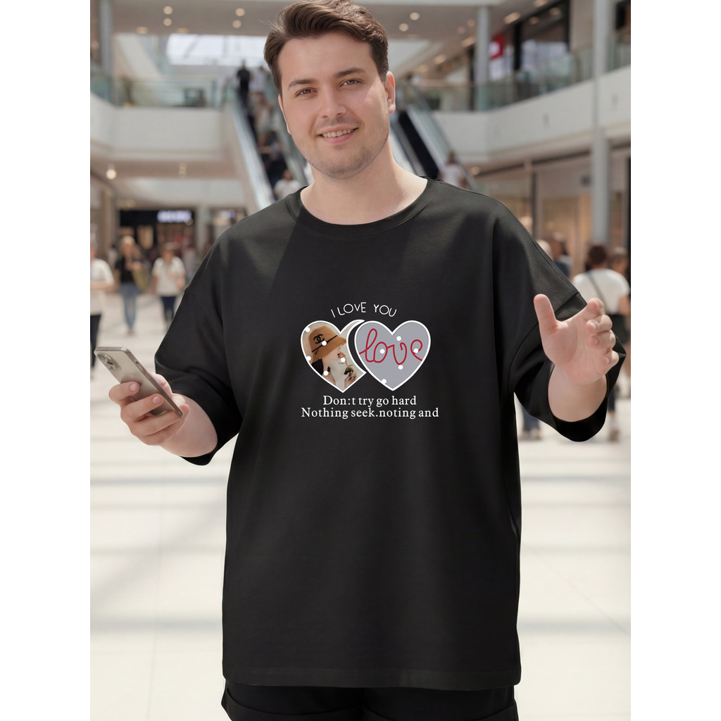 2X057 [AIYOU] Lelaki Baju T เสื้อผู้ชาย TShirt XL-5XL ผู้ชาย Plus ขนาดเสื้อยืด TShirt Tops รอบคอขนาด