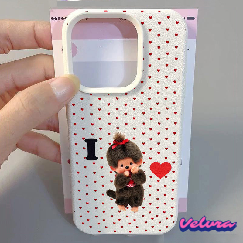 เคสไอโฟน 17 สำหรับ iPhone 17 15 11 12 14 16 13 Pro Max 7 8 14 15 16 Plus XR X XS Max เคสโทรศัพท์ลายจุดน่ารัก มอนชิชิ