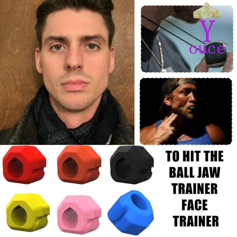 YOUCE Jawline Exerciser, BPA Free Anti-stress Jaw Trainer, Gum Tablets Exerciser Shaper ซิลิโคนนวด B