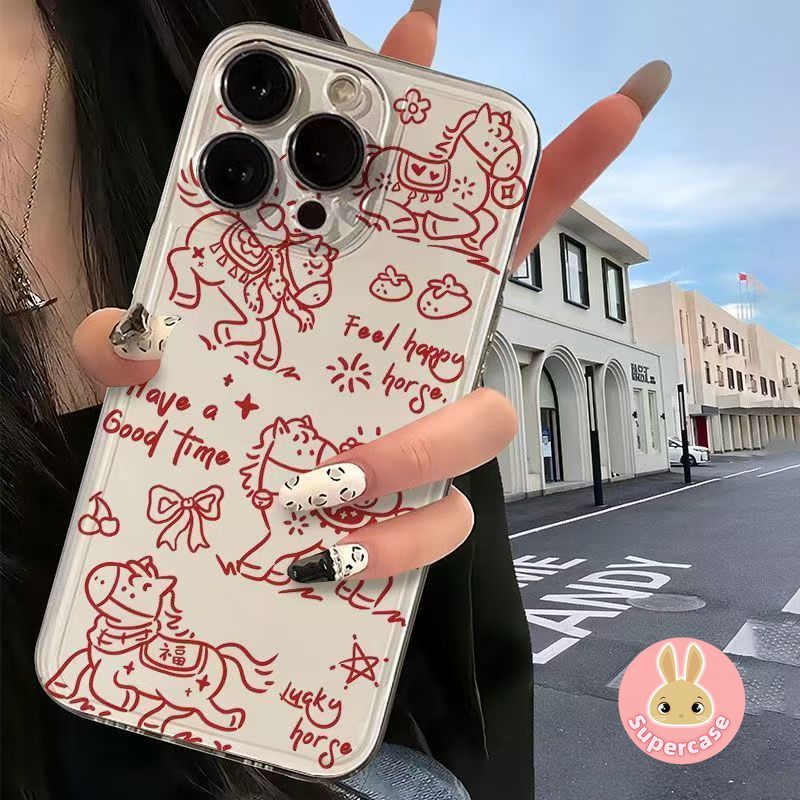 ปีใหม่ Happy Horse เคสโทรศัพท์สําหรับ Huawei Nova Y91 Y90 Y73 Y72 Y71 Y70 Plus Y61 Y60 7i 7 Pro 6 SE
