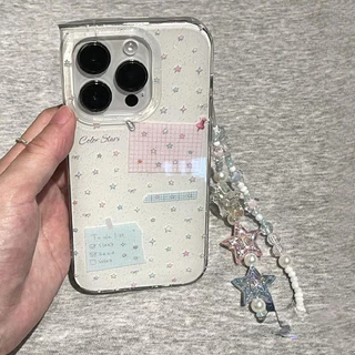 ใช้ได้กับ เคสไอโฟน 16 13 15 สำหรับ IPhone 11 16 15 13 12 14 Pro Max XR XS X Max 16 15 7 8 Plus โซ่ดาวน้อยแวววาว เคส IMD