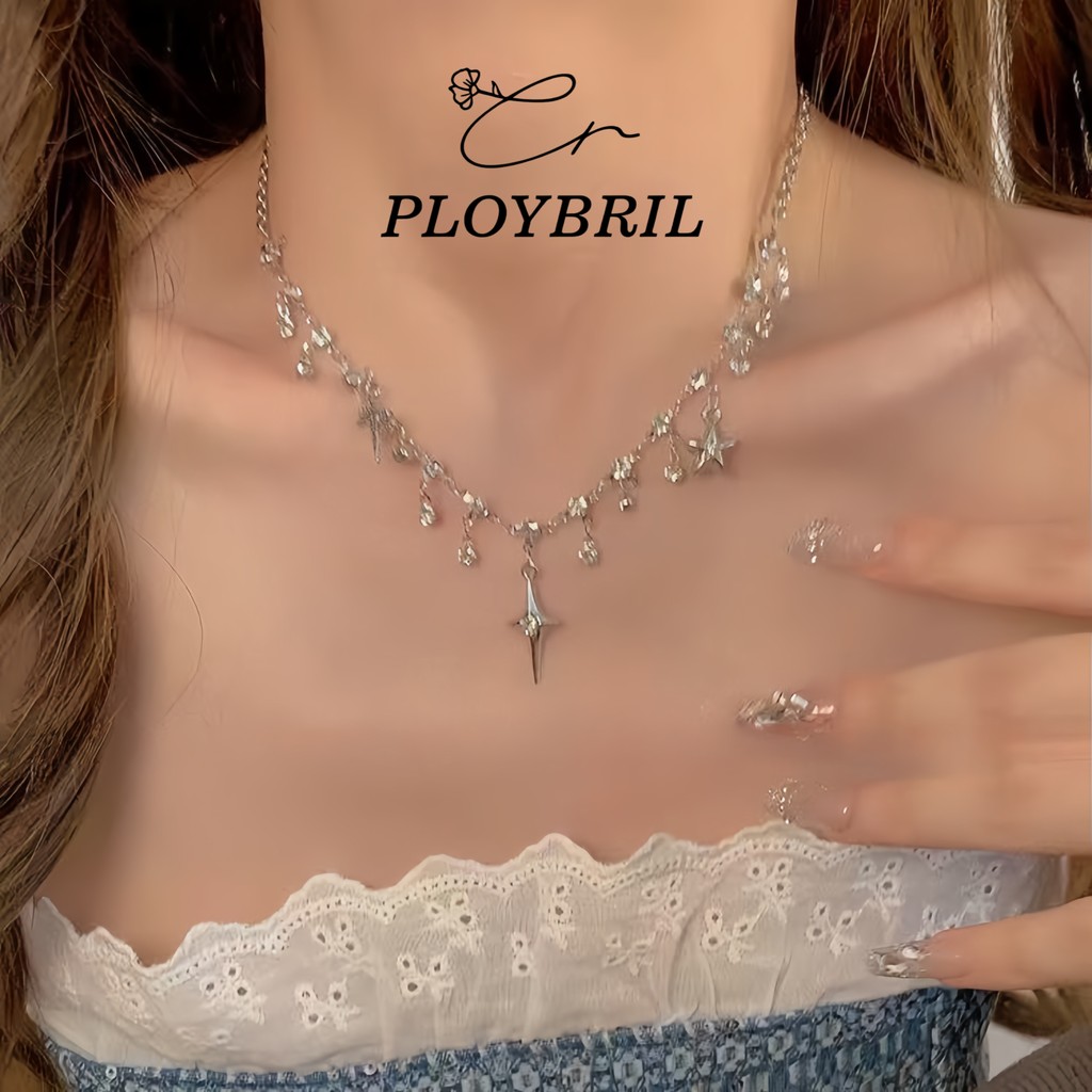 สร้อยคอพู่ พลอยเทียม แกลมข้าม – ความสง่างาม อินเทรนด์สําหรับผู้หญิงและเด็กผู้หญิงเหมาะสําหรับงานปาร์ตี้และสไตล์เด X007