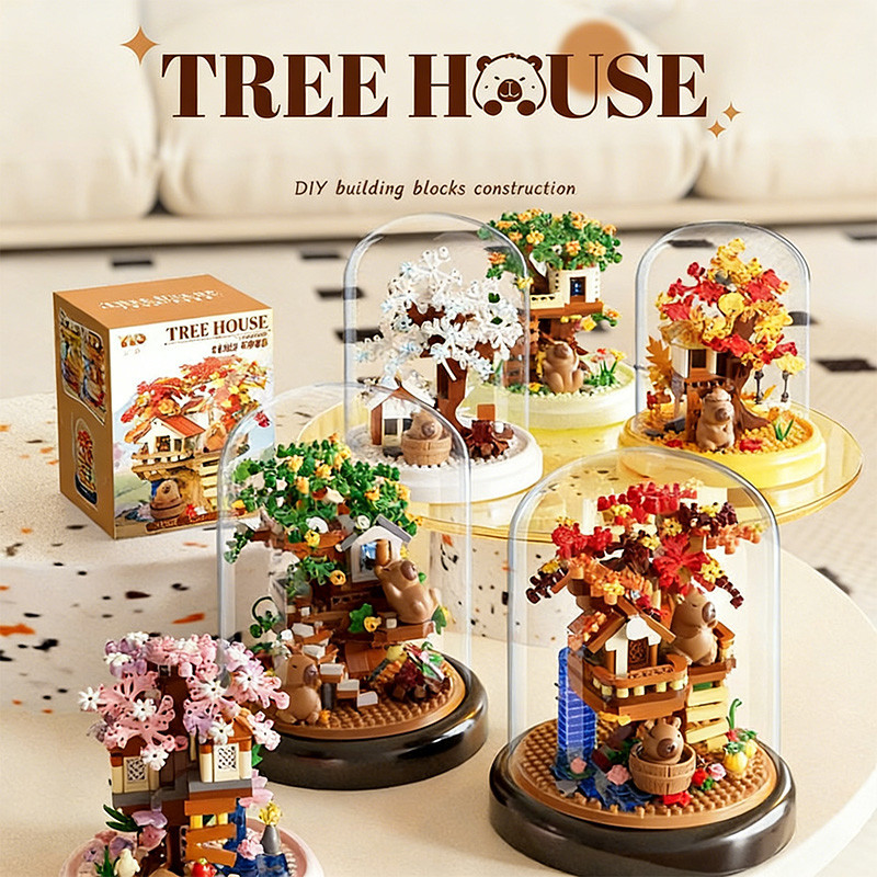 ตัวต่อ คาปิบาร่า ชุดตัวต่อ บ้านตนไม้ DIY ตัวต่อบ้าน ชองเล่นคาปิบารา ของเล่นเด็ก