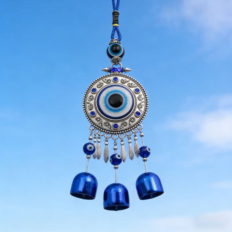 กระดิ่งลม EVIL EYE กระดิ่งลมฮวงจุ้ย ดวงตาปีศาจ ตกแต่ง ขับไล่สิ่งชั่วร้าย โมบายฮวงจุ้ย เสริมดวงชะตา